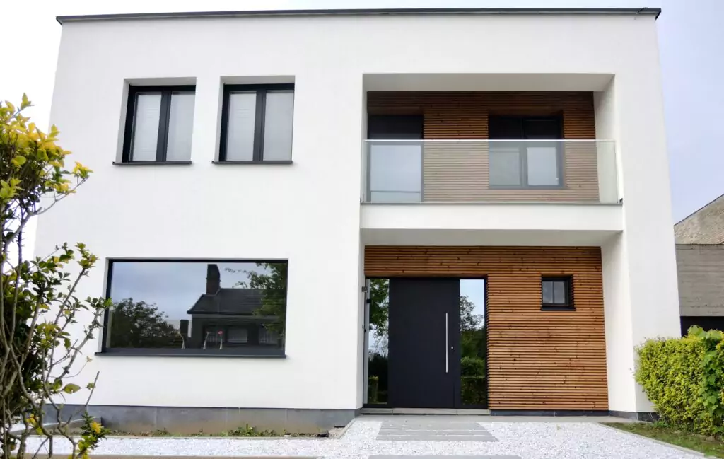 witte crepi en hout modern